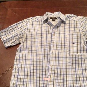 Ariat Men's White and Blue Checkered Shirt
